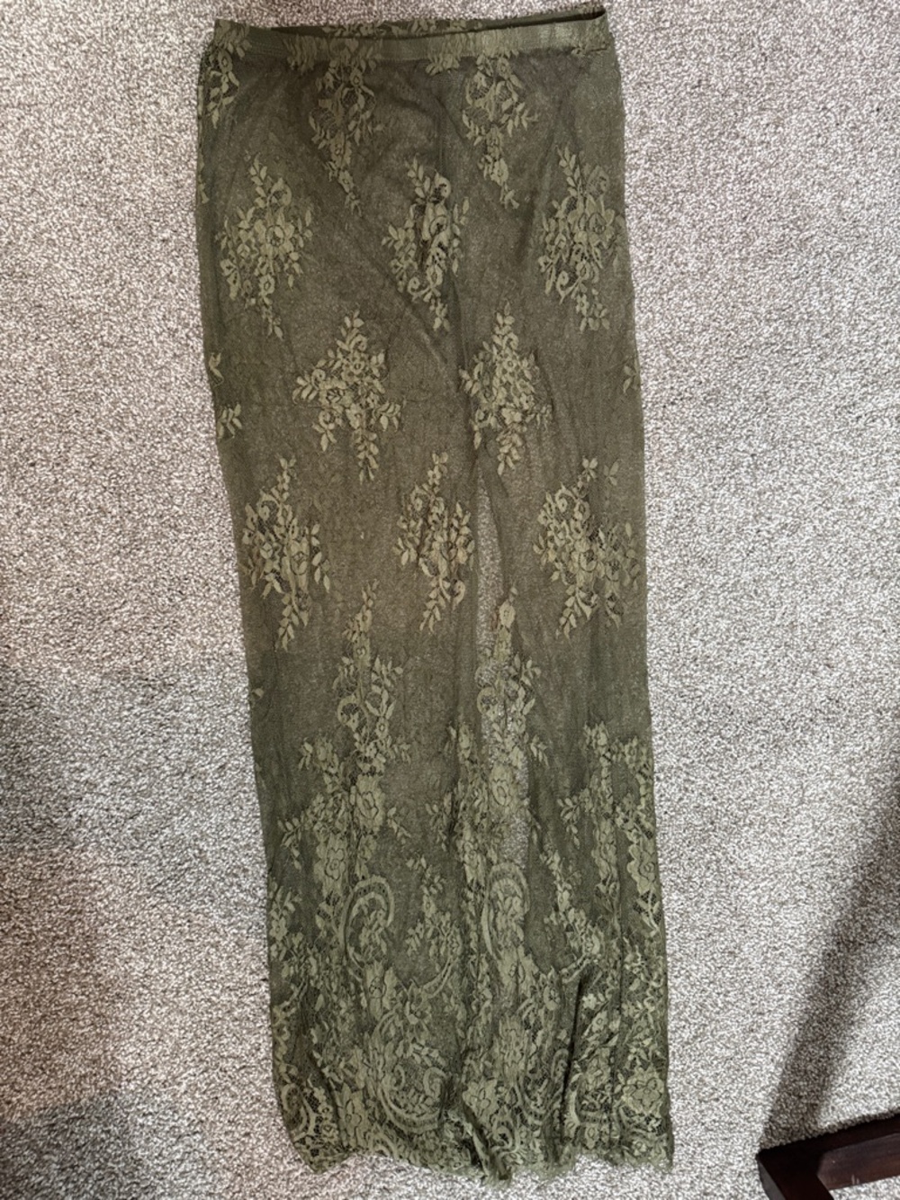 Olive Lace Maxi Skirt - Elegant Women's Long Skirt